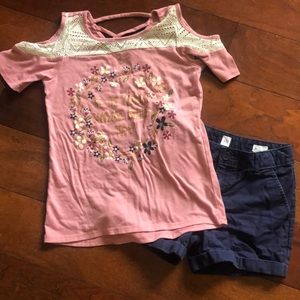 Girls Outfit - shorts size 8 & top size 10/12